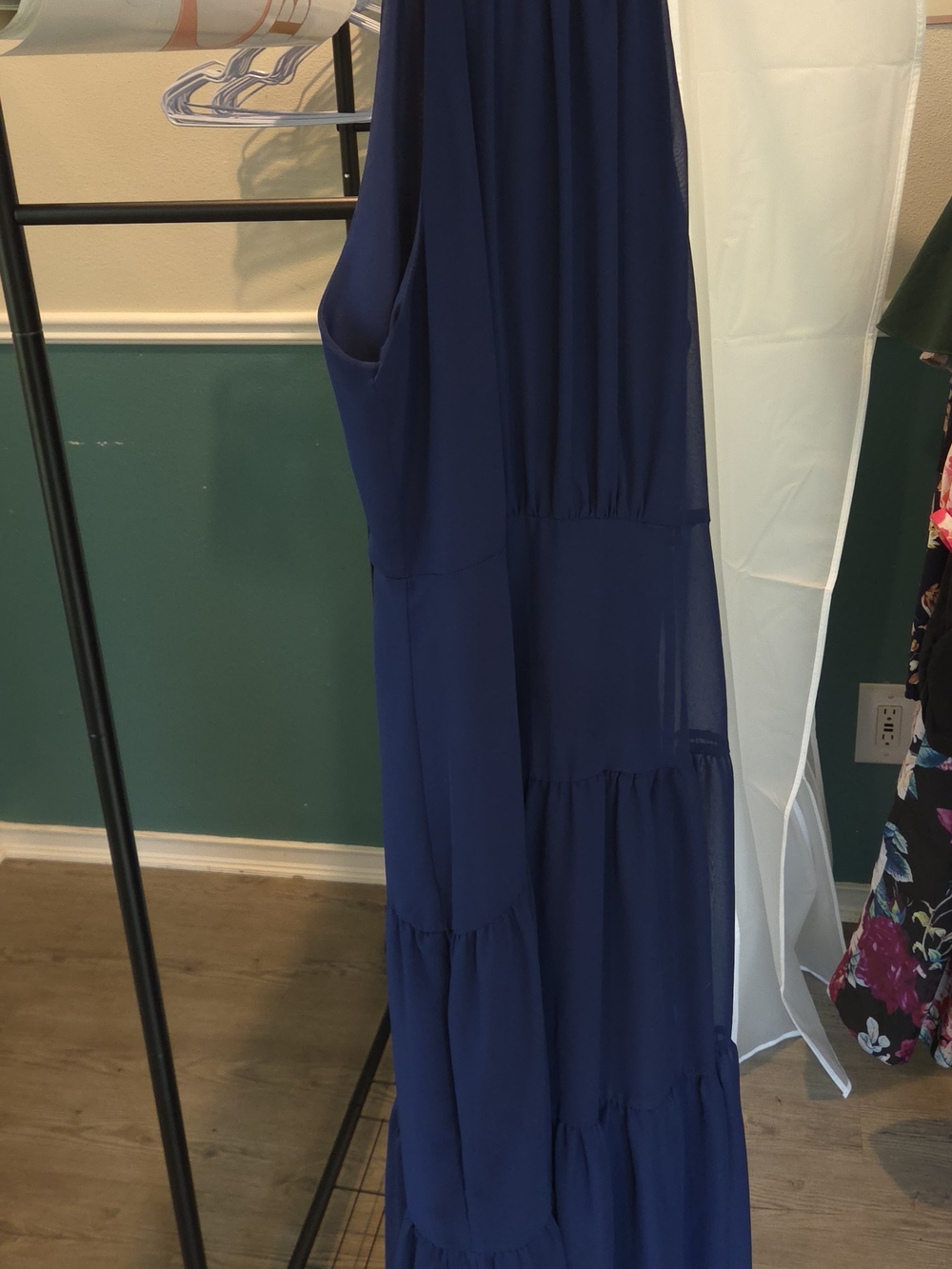 JJs House Navy Blue Sleeveless Tiered Maxi Dress